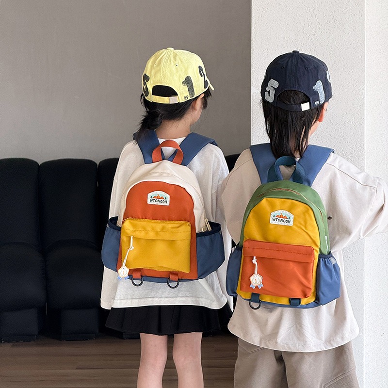 New Color Blocked Children's B - огляд і ціна Canvas Backpack Casual