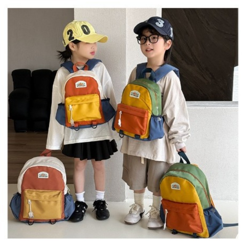 New Color Blocked Children's B - огляд і ціна Canvas Backpack Casual